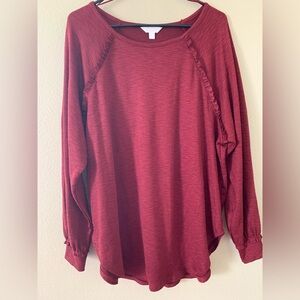 LC Lauren Conrad Women’s Top Maroon/Burgandy SIZE XL NWOT